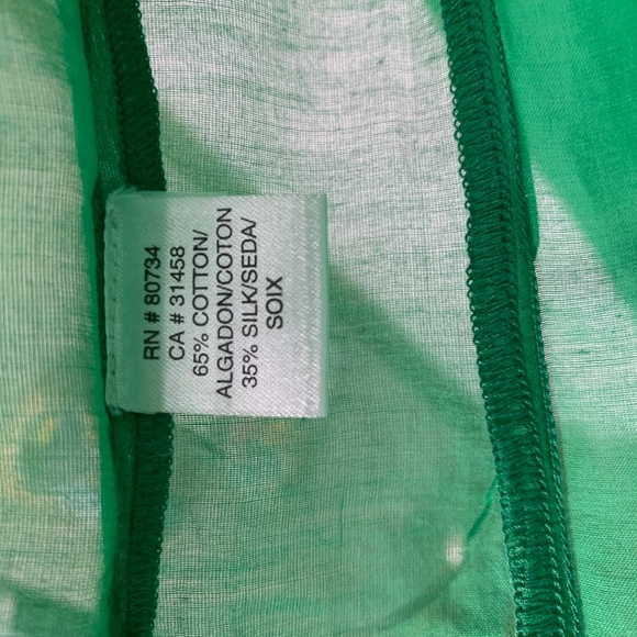 BCBG MAXAZRIA Green Cotton Silver Swirl Tunic Sm - Picture 7 of 7